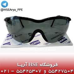 تصویر عینک ایمنی شیشه تیره (دودی) بغل دار مدل North - N-vision